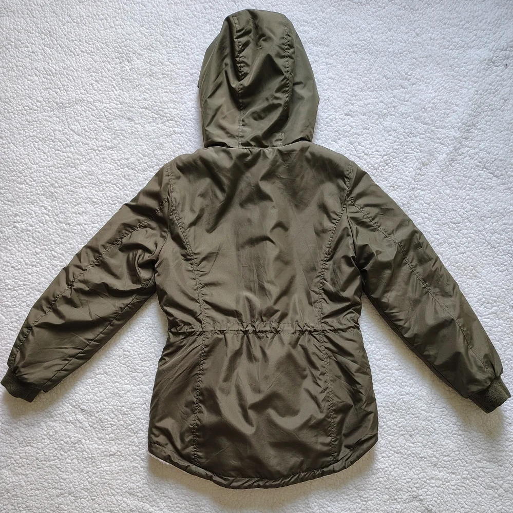 Sebby Women's Medium Reversible Green Anorak Hooded Jacket w/ Sherpa Lining - Picture 9 of 16